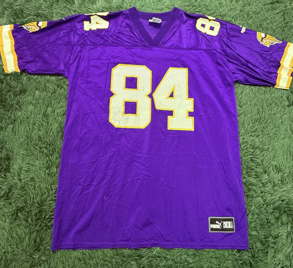 Vintage Puma Randy Moss #84 Minnesota Vikings NFL Football Jersey Men's XL